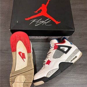 Nike Air Jordan Sneakers - White, Red, Black military theme